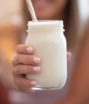 Com 200 ml de bebida vegetal ou leite