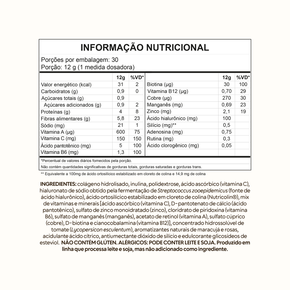Tabela Nutricional